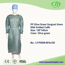 Chine PP Vert Olive Vêtements Surgical Avec tricotées Poignets fabricant