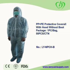 China PP+PE Protective Overall With Hood Without Boot manufacturer