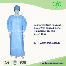 China Reinforced Drape SMS Sterile Surgical Gown With Two Towels manufacturer