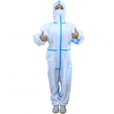 China SF Waterproof Breathable Coverall With Hood and Blue Taping manufacturer