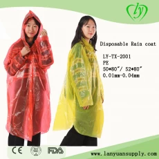 China Seller Customized Logo Disposable PE Rain Coat manufacturer