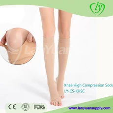 China Hautfarbener Compression Sock Kniehohe Hersteller