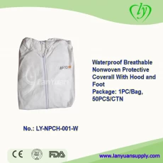 China Waterproof Breathable Protectiver Clothing With Hood and Foot manufacturer