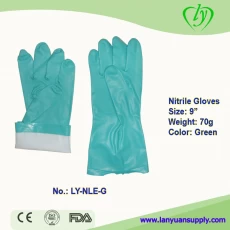 China Verschleißfestigkeit Grüne Nitril-Handschuhe Hersteller