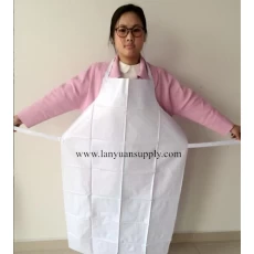 China White PVC Cooking Apron with Welding Ties manufacturer