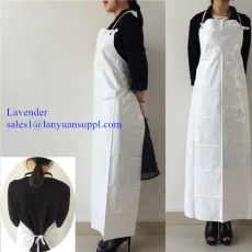 China White Waterproof PVC Apron with Easy Ties and Corns Button manufacturer