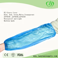 الصين البيع بالجملة بولي إيثيلين LDPE قابلة للتخلص من الأكمام البلاستيكية الغلاف PE على الأكمام الصانع
