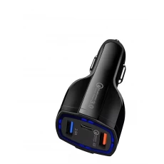 China 3 Usb PD Car Charger Qc 3.0 Fast Charging Adapter Mini Usb Dual Car Charger manufacturer