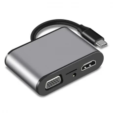 Cina E-Sun 8 in 1 Type C USB C Hub Docking Adapter to 3.0 USB 4K UHD VGA SD Card & Audio HUB For Type C Laptop produttore