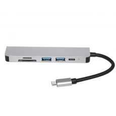 China E-sun 6 in 1 Type c Hub Docking USB C Hub with UHD for Laptop Hersteller