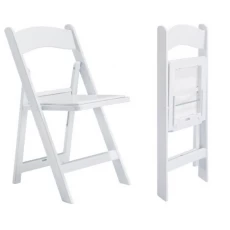 China China Supplier Outdoor Padded White Colors Wedding Banquet Event Foldable Plastic Resin Folding Chairs manufacturer
