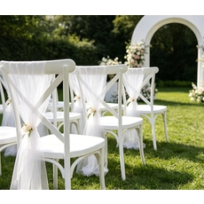 China Stackable White Party Banquet Wedding Events Plastic Pp Resin Crossback Chair manufacturer