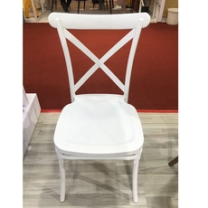 China Party Chair Stackable Resin Cross Back Chair Indoor Outdoor Wedding Hotel Event Rental Chair manufacturer
