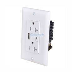 China USB-Ladebuchse 115 * 70 mm USA-Wandplatte USB-Ladegerät Typ A und Typ C-Buchse mit 2 TR 20A-Steckdose Hersteller