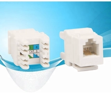 China 180 graden verticale Krone-110 DUAL modulaire Cat 3 RJ11 Keystone Jack fabrikant