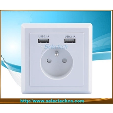 China 86 Typ Dual-USB-Wand-Platte Charger USB-19B Hersteller