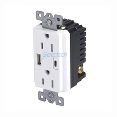 China America Canada 125V 15A Steckdosen mit USB A- und Typ C-Ladeanschlüssen Eingebetteter Kern, 120 Typ USB-LADEGERÄT Hersteller