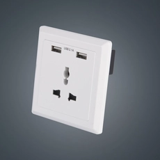 China Tomada de parede britânica USB AC240V 16A Carregador Dual USB 86 * 86mm série tomada de parede 5V 2.1A fabricante