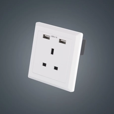 China O melhor carregador de tomada de parede do Reino Unido com duplo receptáculo USB DC 5V 2.1A branco ou preto fabricante