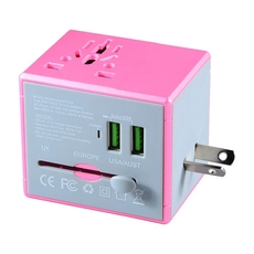 Cina USA Europa Hot vendita rosa adattatori di viaggio connettori elettrici adattatore durevole multi USB Adapter produttore