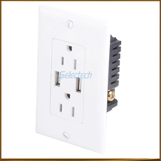 China USB-30/31-A / A Hochgeschwindigkeits-Universalsteckdose Dual-USB-Ladesteckdose USA Steckdosentypen USA mit TR 15A Hersteller
