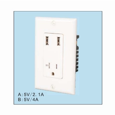 China Die besten Steckdosen mit USB-Ladeanschluss, USB-33 Doppel-USB-Steckdosenladegerät im US-Stil mit TR-Steckdose Hersteller