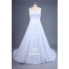 Chine Les images réelles décolleté amie avec des perles dentelle appliqued A-ligne de robe de mariée fabricant