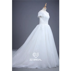 Chine Chine courte dentelle manches hors mariage épaule perles appliqued fournisseur de robe fabricant