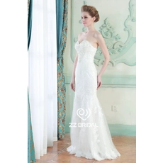 China China decote de contas rendas appliqued fornecedor sereia vestido de casamento fabricante