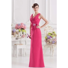 Cina Le damigelle d'onore eleganti lunghe in chiffon rosa con perline eleganti vestono elegantemente produttore