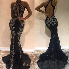 Cina Abito da sera mermaid piano lunghezza maxi abiti da cerimonia party formale nero produttore