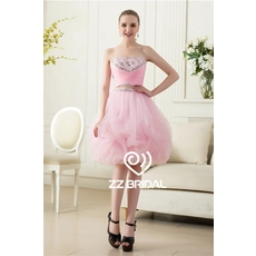 Chine Belle robe bustier perlé deux fille mignonne robe rose pièce de balle fabriqués en Chine fabricant