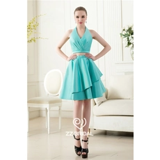 Chine Belles deux pièces licol bowknot dos nu vert courte robe de soirée avec le fournisseur fabricant