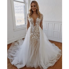porcelana Nuevo diseño vestido de novia escote desmontable tren champán vestidos de novia fabricante