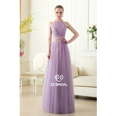 porcelana Vestido largo de noche púrpura sin espalda halter sin mangas con cuentas longitud del piso Sexy fabricante