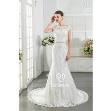 porcelana ZZ nupcial 2017 V-back Lace apliques abalorios vestido de novia sirena fabricante