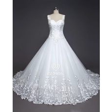 Chine ZZ Bridal 2017 spaghetti sangle dentelle appliqued A-ligne robe de mariée fabricant