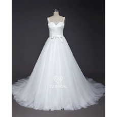 Chine ZZ Bridal 2017 spaghetti sangle dentelle appliqued A-ligne robe de mariée fabricant