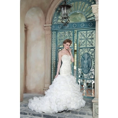 porcelana ZZ bridal 2017 sweetheart neckline beaded and ruffled mermaid wedding dress fabricante