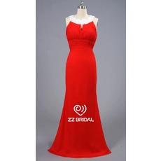 Chiny ZZ beaded Suknie ślubne Halter potargane szyfon syrenę długa suknia wieczorowa producent