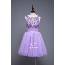 中国 ZZ bridal V-neck and back bowknot strapless beaded short evening gown 制造商