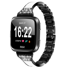 Çin CBFC201 Fitbit Versa için Bling Rhinestone Alaşım Saat Kayışı üretici firma