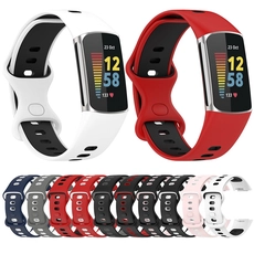 China CBFC5-02 Dual Colour Replaceable Wrist Strap Silicone Watch Band For Fitbit Charge 5 Smartwatch manufacturer