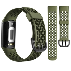 China CBFC5-03 Breathable Sport Silicon Watchband Smart Watch Silicone Strap For Fitbit Charge 5 Watch Band manufacturer