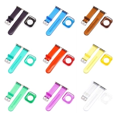 Китай CBIW254 CLEAR CLEAR TPU Band для серии IWATCH 6 5 4 3 2 1 SE для ремешка Apple Watch 38 мм 40 мм 44 мм 42 мм с корпусом бампера производителя