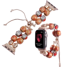 China CBIW462 Handmade Luxury Charm DIY Jewelry Beaded Bracelet Strap For Apple Watch 41mm 45mm 42mm 38mm 40mm 44mm manufacturer