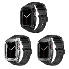الصين CBIW542 استبدال شريط حزام معصم سليكون ساعة من أجل Apple Watch 44mm 45mm مع علبة واقية معدنية الصانع