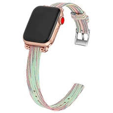 Çin CBIW77 Apple Watch Band Için 44mm 40mm 42mm 38mm Tuval Saat Kayışı üretici firma