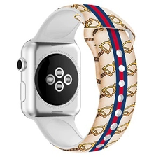 Çin CBIW82 Custom Pattern Printed Silicone Watch Straps For AppleWatch Series 4 3 2 1 üretici firma
