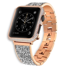 Çin CBWB70 Trendybay Bling Takı Rhinestone Paslanmaz Çelik Kayış Apple İzle 4 3 2 1 üretici firma